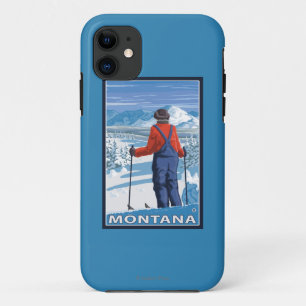 Skifahrer AdmiringMontanaVintage Reise-Plakat Case-Mate iPhone Hülle