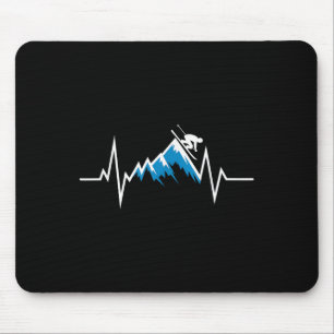 Skifahrer Alpin Herzschlag Skifahrer Mousepad