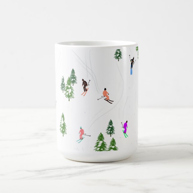 Skifahrer Alpin Skifahren Illustration Skier Kaffeetasse (Mittel)