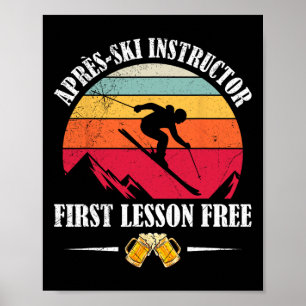 Skifahrer Après-Ski-Trainer Erste Lektion Kostenlo Poster