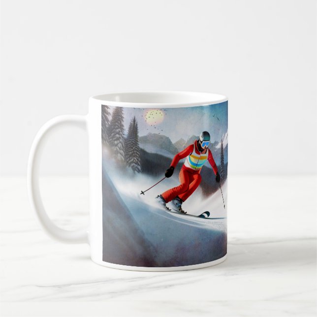 Skifahrer auf dem Berg Kaffeetasse (Links)