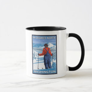 Skifahrer-Bewundern - 49 Grad Nord, Washington Tasse
