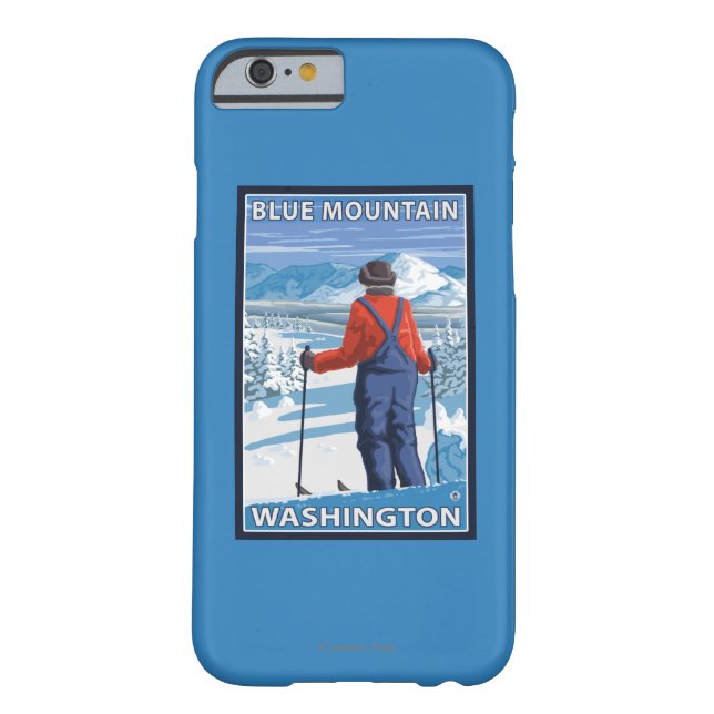Skifahrer-Bewundern - blauer Berg, Washington Case-Mate iPhone Hülle (Rückseite)