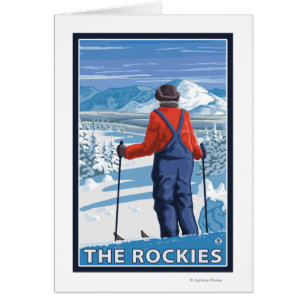Skifahrer-Bewundern - die Rockies