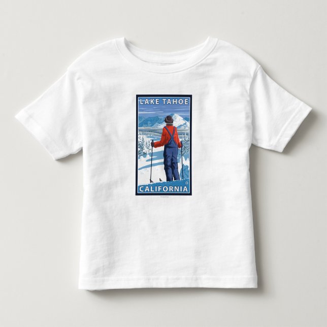Skifahrer-Bewundern - Lake Tahoe, Kalifornien Kleinkind T-shirt (Vorderseite)