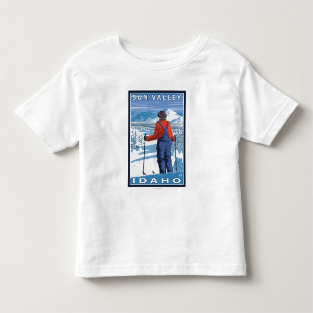 Skifahrer-Bewundern - Sun Valley, Idaho Kleinkind T-shirt (Vorderseite)