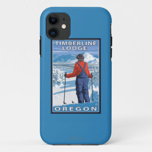 Skifahrer-Bewundern - Timberline-Häuschen, Oregon Case-Mate iPhone Hülle