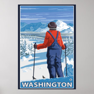 Skifahrer-Bewundern - Washington Poster