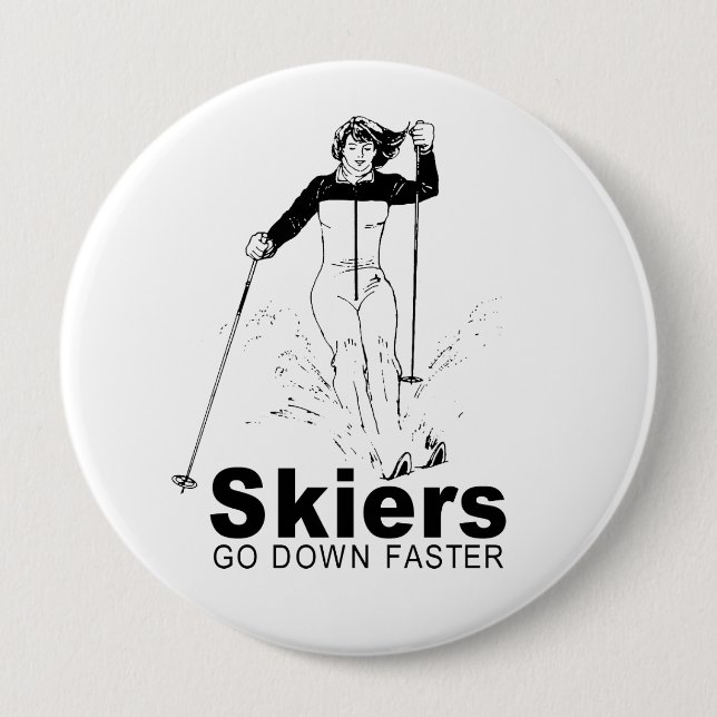 Skifahrer Button (Vorderseite)