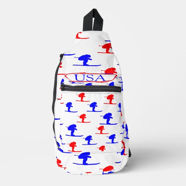 Skifahrer Crossbody Bag (Vorderseite)