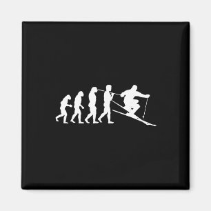 Skifahrer Evolution Ski Skifahren Geschenk Winters Magnet