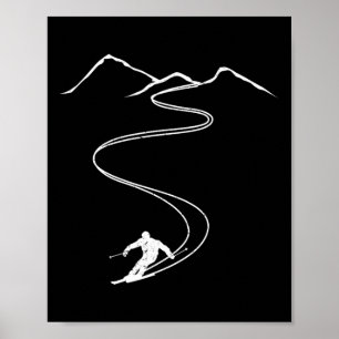 Skifahrer Freerider für Skifahren oder Skitouren-S Poster