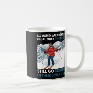 Skifahrer-Geschenke für Frauen zum 70. Geburtstag Kaffeetasse