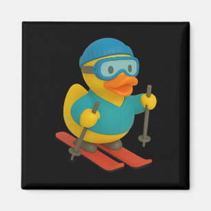 Skifahrer Gummiente Skifahren Ski Ente Entchen Magnet