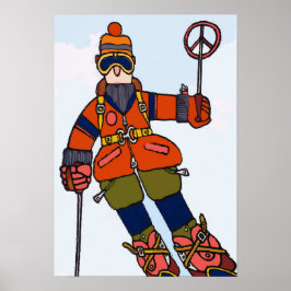 Skifahrer im Schnee Poster