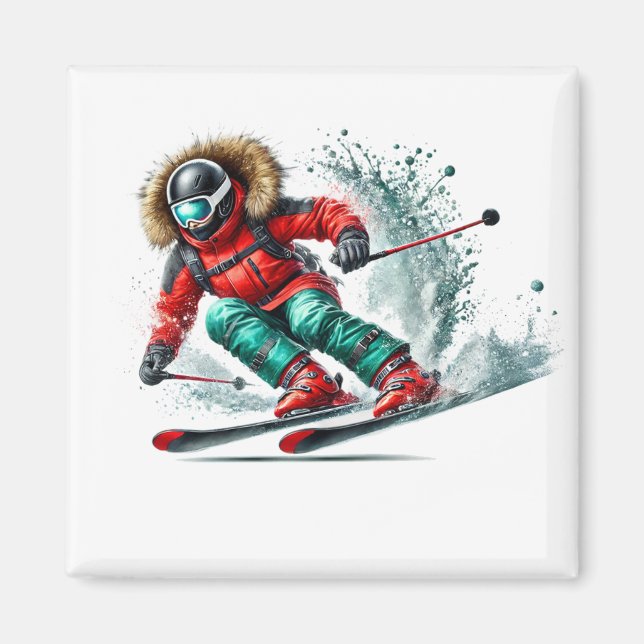 Skifahrer Magnet   (Vorne)