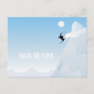 Skifahrer Postkarte