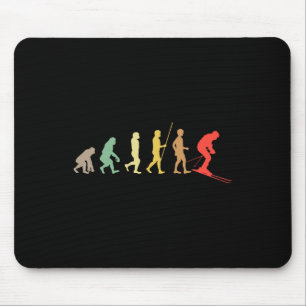 Skifahrer Retro Skifahren Ski Abfahrt Wintersport Mousepad