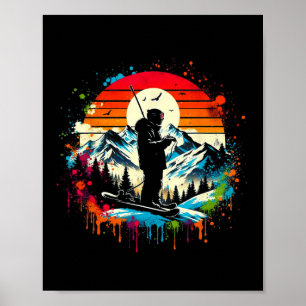 Skifahrer Retro Vintager Ski Cool Winter S Poster