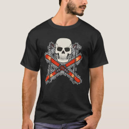 Skifahrer-Schädel-Piraten-Design für Männer T-Shirt
