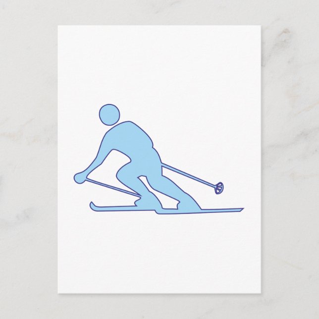 Skifahrer Schifahrer Postkarte (Vorderseite)
