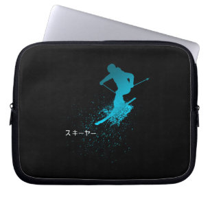 Skifahrer, Ski, Japanisch Laptopschutzhülle