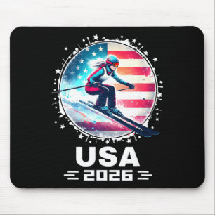 Skifahrer Ski Usa Team 2026 Skifahren Amerikanisch Mousepad