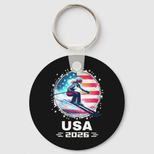 Skifahrer Ski USA Team 2026 Skifahren Amerikanisch Schlüsselanhänger