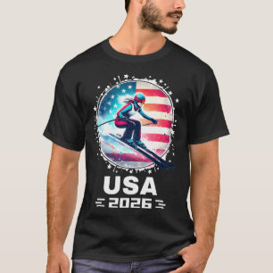 Skifahrer Ski USA Team 2026 Skifahren Amerikanisch T-Shirt