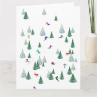 Skifahrer Skiabfahrt SkiIllustration Party Ski