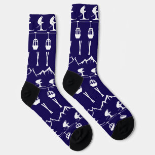 Skifahrer Skifahren Berge und Seilbahnen Gemustert Socken