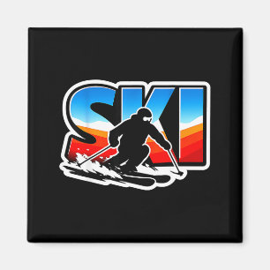 Skifahrer Skifahren Liebhaber Wintersport Berg Sch Magnet