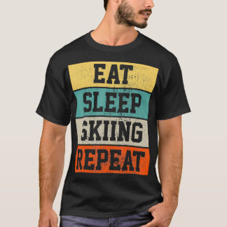 Skifahrer Skifahren Retro Vintages Geschenk T-Shirt