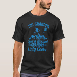 Skifahrer Skifahrer Opa Ein normaler Großvater nur T-Shirt