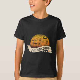 Skifahrer Skifahrer Skilift Vintage Geboren 2007 G T-Shirt