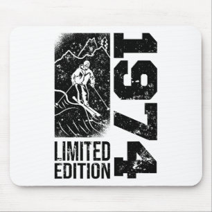 Skifahrer Skifahrer Vintage Geboren 1974 Geburtsta Mousepad