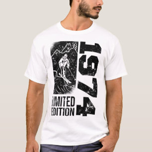 Skifahrer Skifahrer Vintage Geboren 1974 Geburtsta T-Shirt