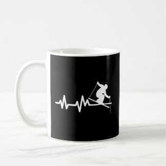 Skifahrer Skiheartbeat Kaffeetasse
