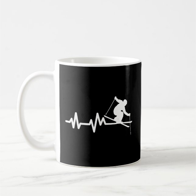 Skifahrer Skiheartbeat Kaffeetasse (Links)
