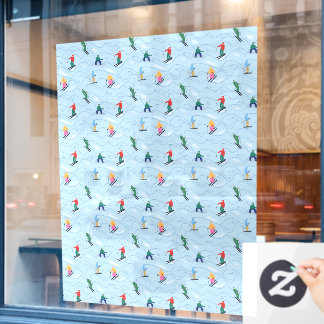 Skifahrer Snowboarder Buckelpiste Wintersport Skig Fensteraufkleber