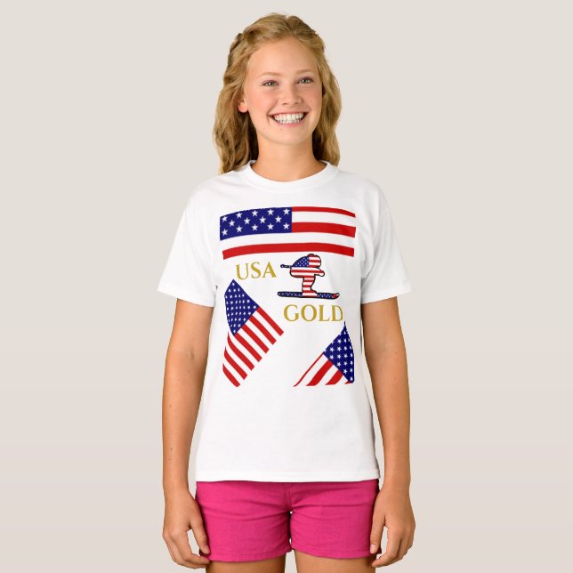 Skifahrer T-Shirt (Vorne ganz)