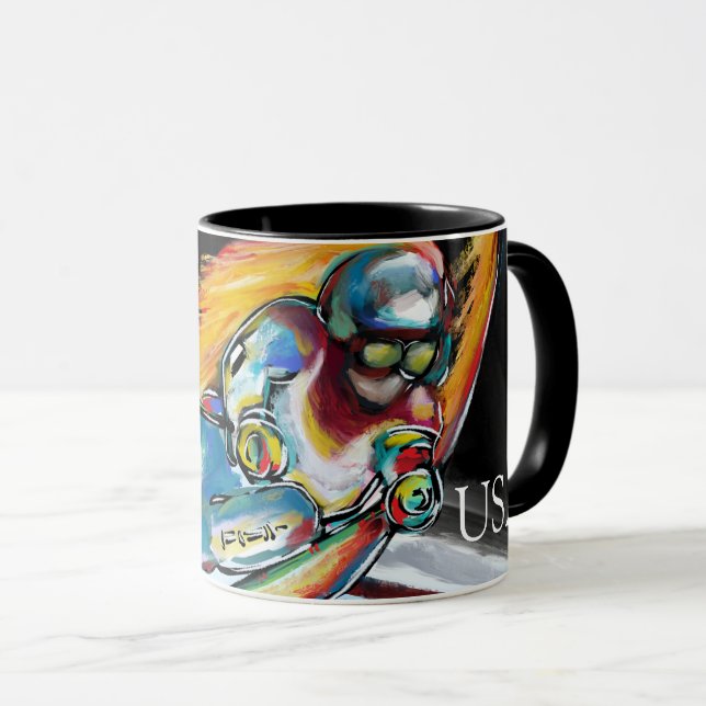 Skifahrer Tasse (VorderseiteRechts)