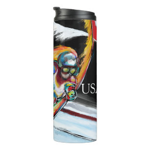 Skifahrer Thermosbecher