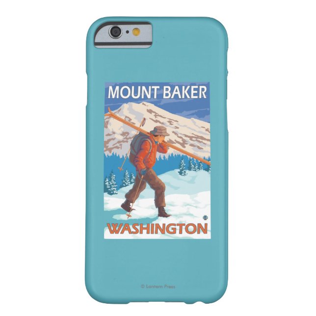 Skifahrer-tragende Schnee-Skis - Berg-Bäcker, WA Case-Mate iPhone Hülle (Rückseite)