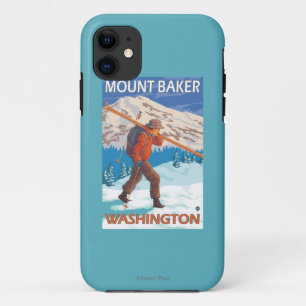 Skifahrer-tragende Schnee-Skis - Berg-Bäcker, WA Case-Mate iPhone Hülle