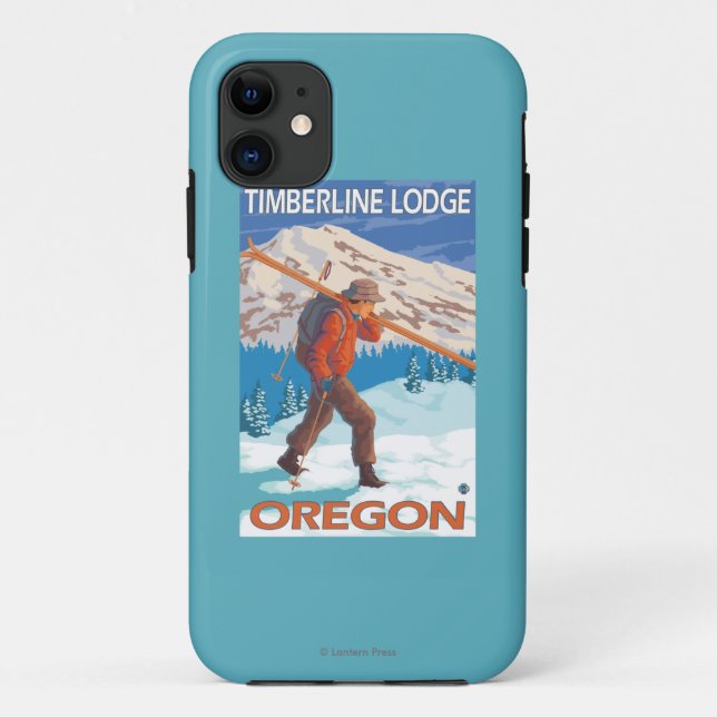 Skifahrer-tragende Schnee-Skis - Case-Mate iPhone Hülle (Rückseite)