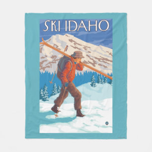 Skifahrer-tragende Schnee-Skis - Idaho Fleecedecke