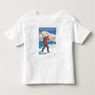 Skifahrer-tragende Schnee-Skis - Idaho Kleinkind T-shirt