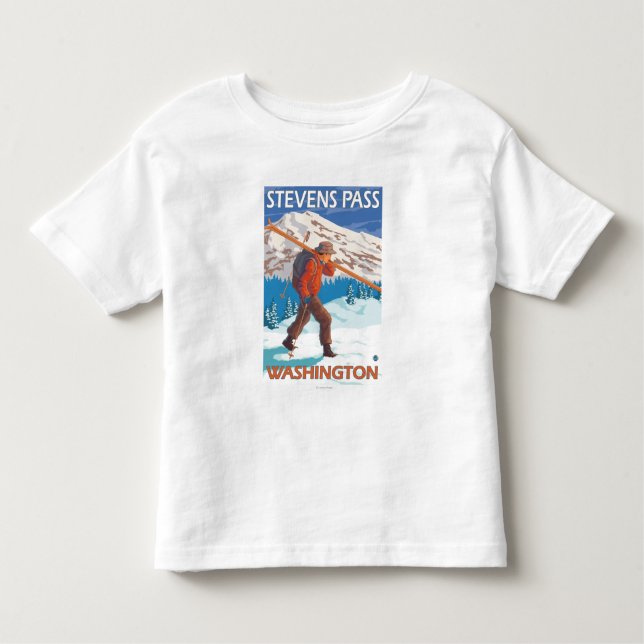 Skifahrer-tragende Schnee-Skis - Kleinkind T-shirt (Vorderseite)