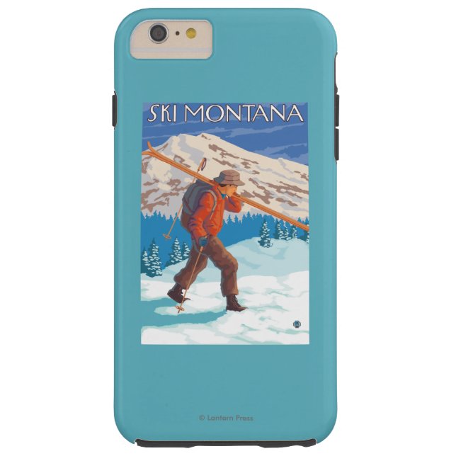 Skifahrer-tragende Schnee-Skis - Montana Case-Mate iPhone Hülle (Rückseite)